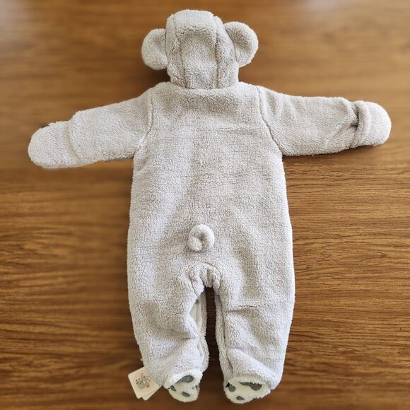 Koala Bear Winter Fleece Jumper Warmer NEW For 12 - 18 months Gray NWT Hoodie Ho - Picture 5 of 6